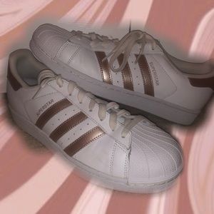 Rose gold adidas superstars
